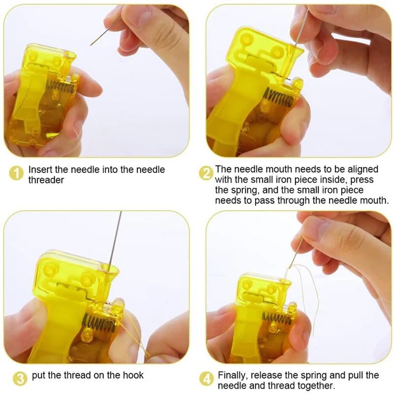 Automatic Needle Threader Self-Thread Guide Plastic Sewing Accessories Device for Hand Stitching and Machine Quick Threading