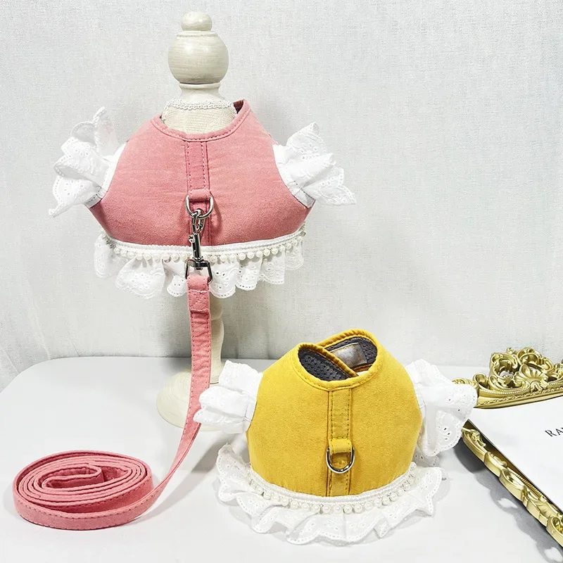 

Поводок для собаки, жилет, ремень для маленькой собаки, милый плюшевый нагрудный ремень для собаки на липучке