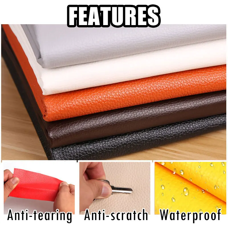 Self-adhesive Leather Repair Patch For Furniture Sofa Car Seats Shoes Bags DIY Supply Back Adhesive Thick Leather Fabric PU Tape