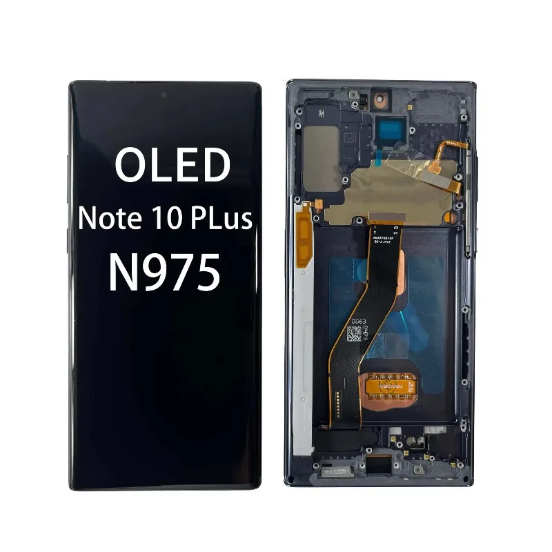 LCD Display Assembly Repair Parts For Samsung Galaxy Note10 Plus SM N975 N975F with Frame and No Fingerprint Replacement Screen