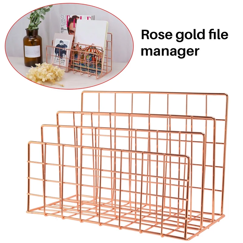 Desktop Mail Organizer, 3-Slot Metal Wire Mail Sorter, Letter Organizer For Letters, Mails, Books, Postcards And More, Mail Hold