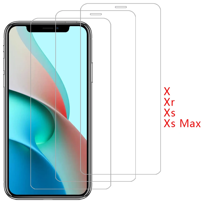 Protector de pantalla de vidrio templado para Apple iPhone XS Max, XR, X, R, S, película protectora para iPhone X, iPhone XR, iPhone XS Max, iPhone RX, SX