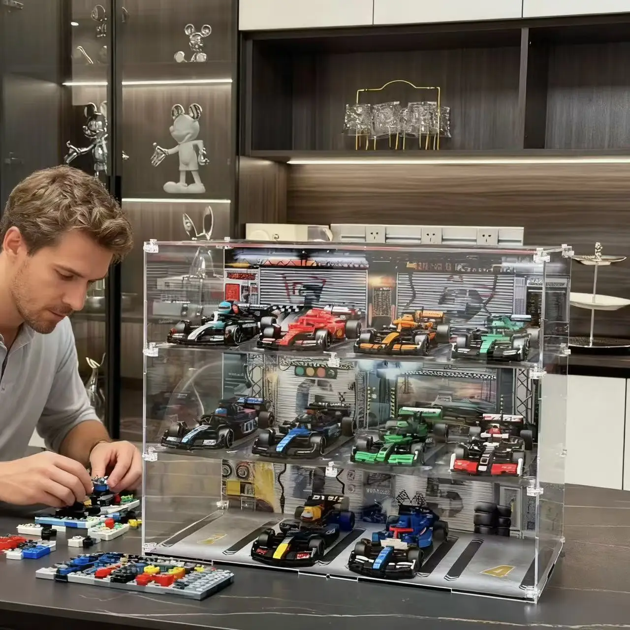 سباق السيارات اللبنات مجموعة 77243-77247 بارد نموذج سيارة أطقم للأطفال لعبة تعليمية جمع عيد الميلاد هدية عيد ميلاد #5