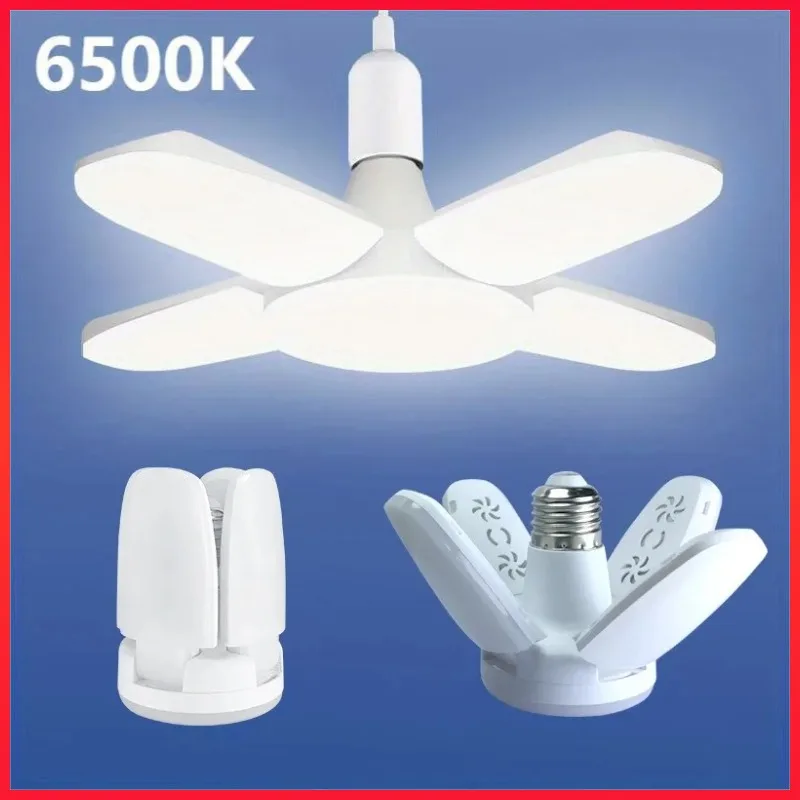 E27 ventilateur pliable 28W LED ampoule AC220V/110V 40 ampoule déformation pour maison plafonniers entrepôt et Garage lumière blanche 6500K ampoule