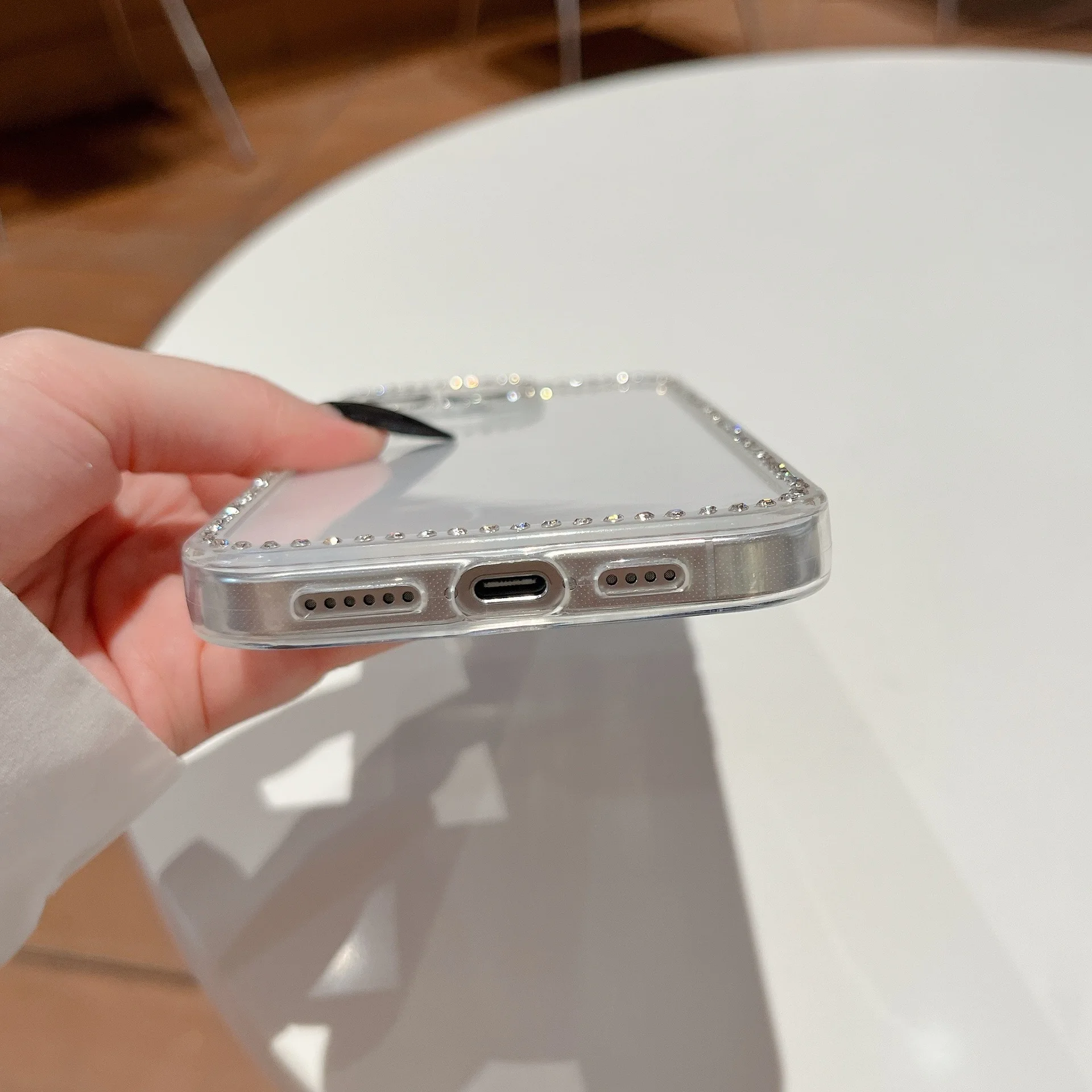 الراين لامعة أنيقة بلينغ شفافة جراب هاتف آيفون 16 15 14 13 برو ماكس حافظة لطيف فاخر الكرتون غطاء مقاوم للصدمات