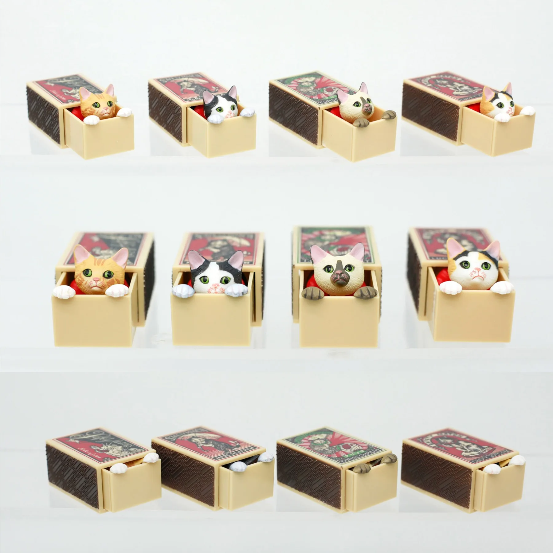 

Озорная фигурка маленького кошки, слепая коробка, игрушка, котенок, скрывающая в спичку, мини-фигурка, коллекционный декор для стола, подарки для детей