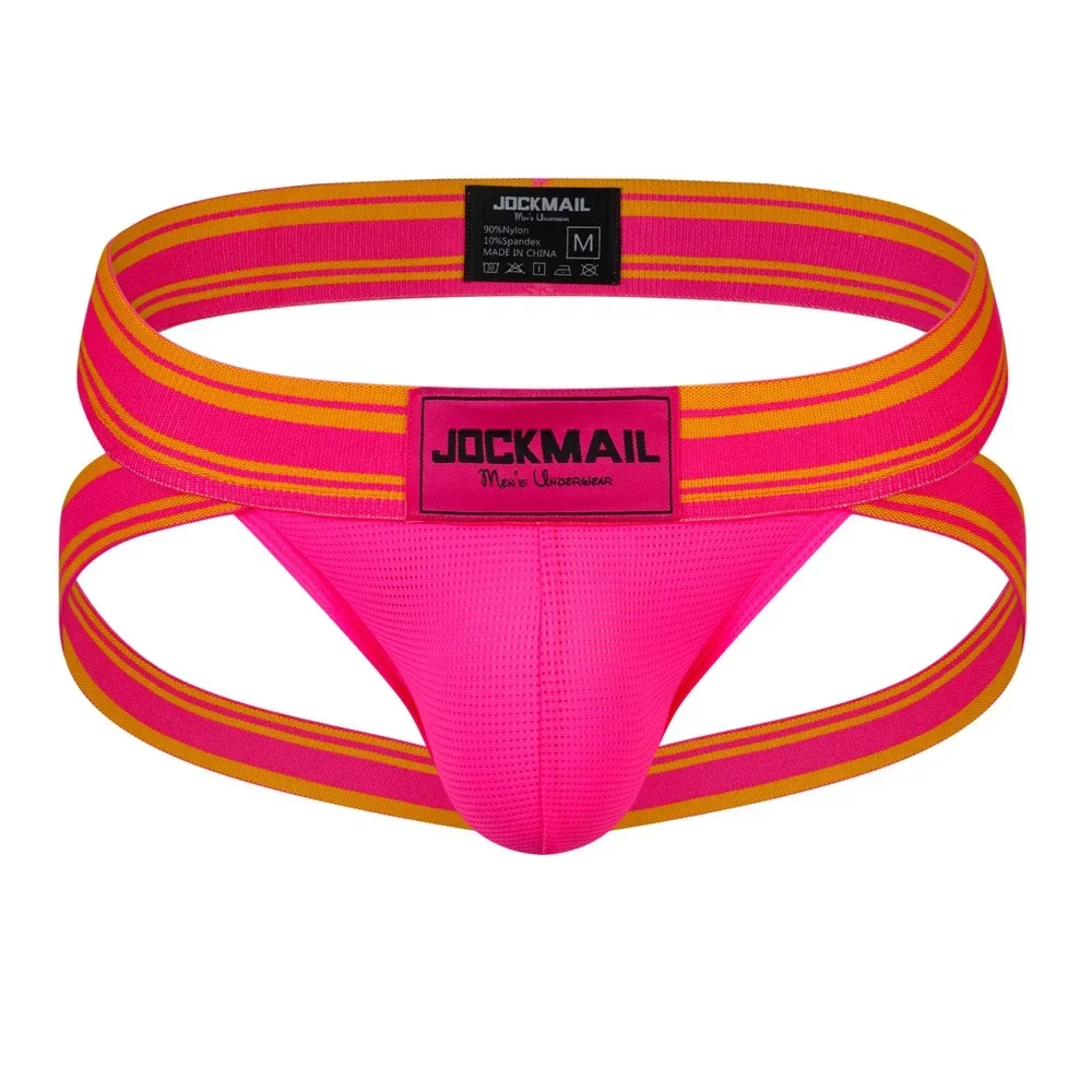 13 colori Jockmail Jocktraps Intimo Uomo Sexy Vita bassa Stripe Sissy Tanga Maglia traspirante Ling Е Rie Perizoma Sport Stretch