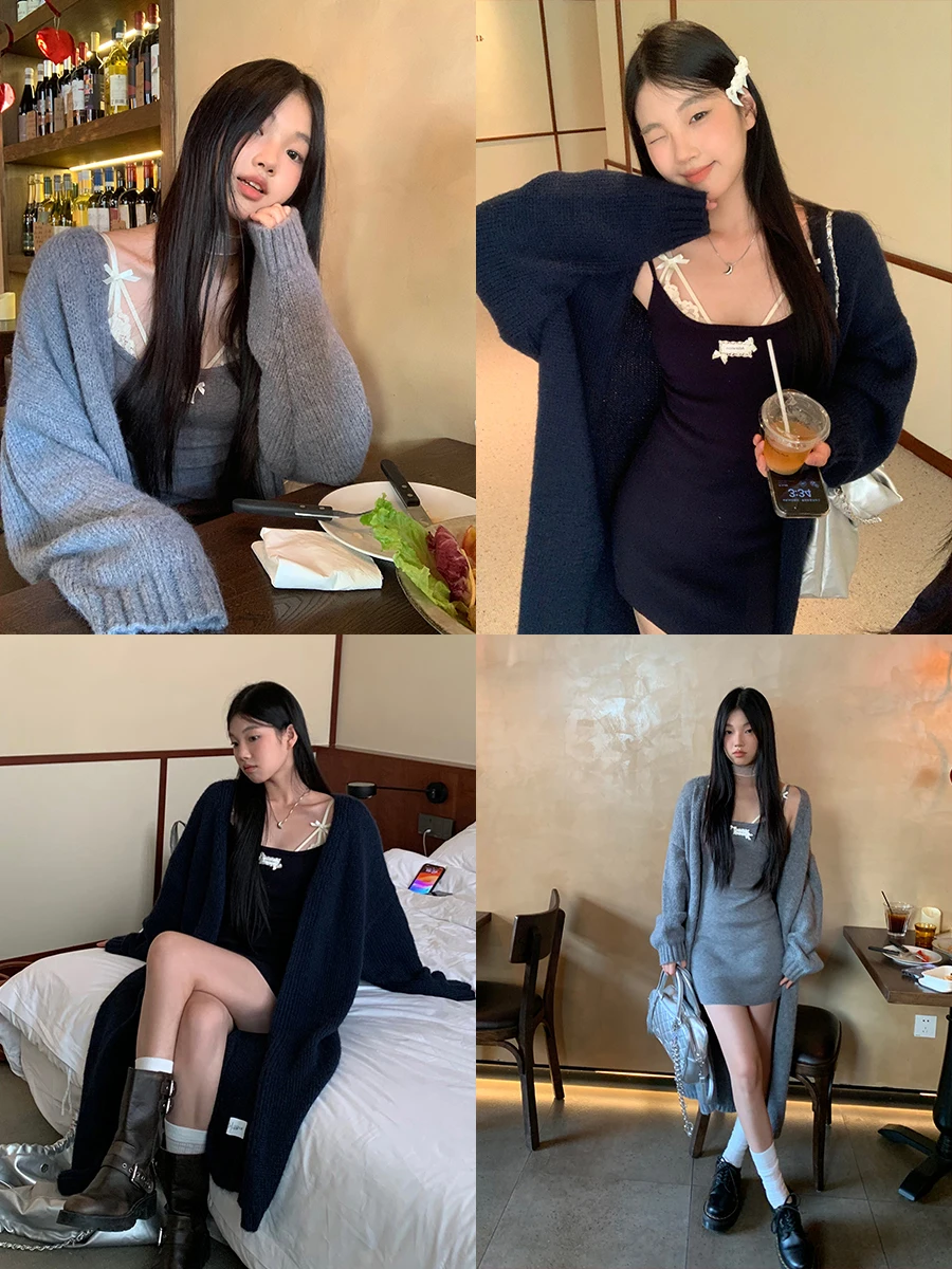 เสื้อคาร์ดิแกนถักนิตติ้งสีแดงสำหรับผู้หญิง ดีไซน์ทันสมัย สไตล์ลำลอง เหมาะสำหรับใส่ไปทำงาน