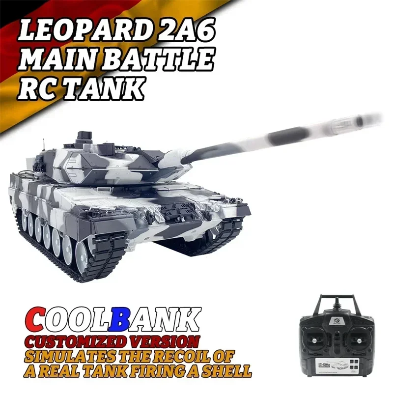 Tanque alemán Leopard 3889 1:16 Leopard alemán 2a6, tanque de Control remoto pesado, juguete de humo, modelo Rc, vehículo de combate grande, regalo genial