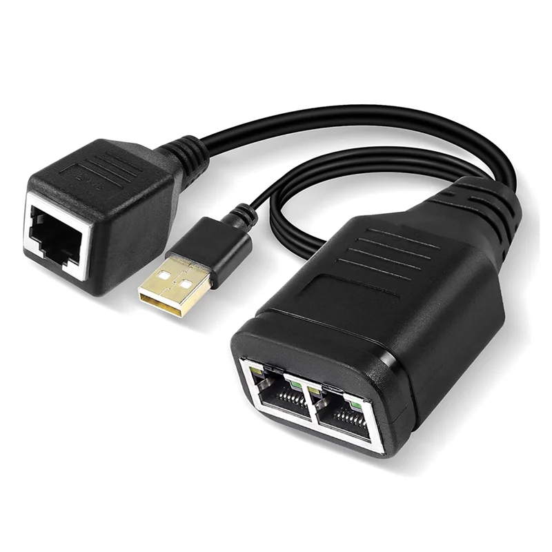 Well Made-Female 1 To 2 Adapter Cable Network Hundred Megabit Network Sharer RJ45 Multi-Functional 1 To 2 Network Splitter Easy