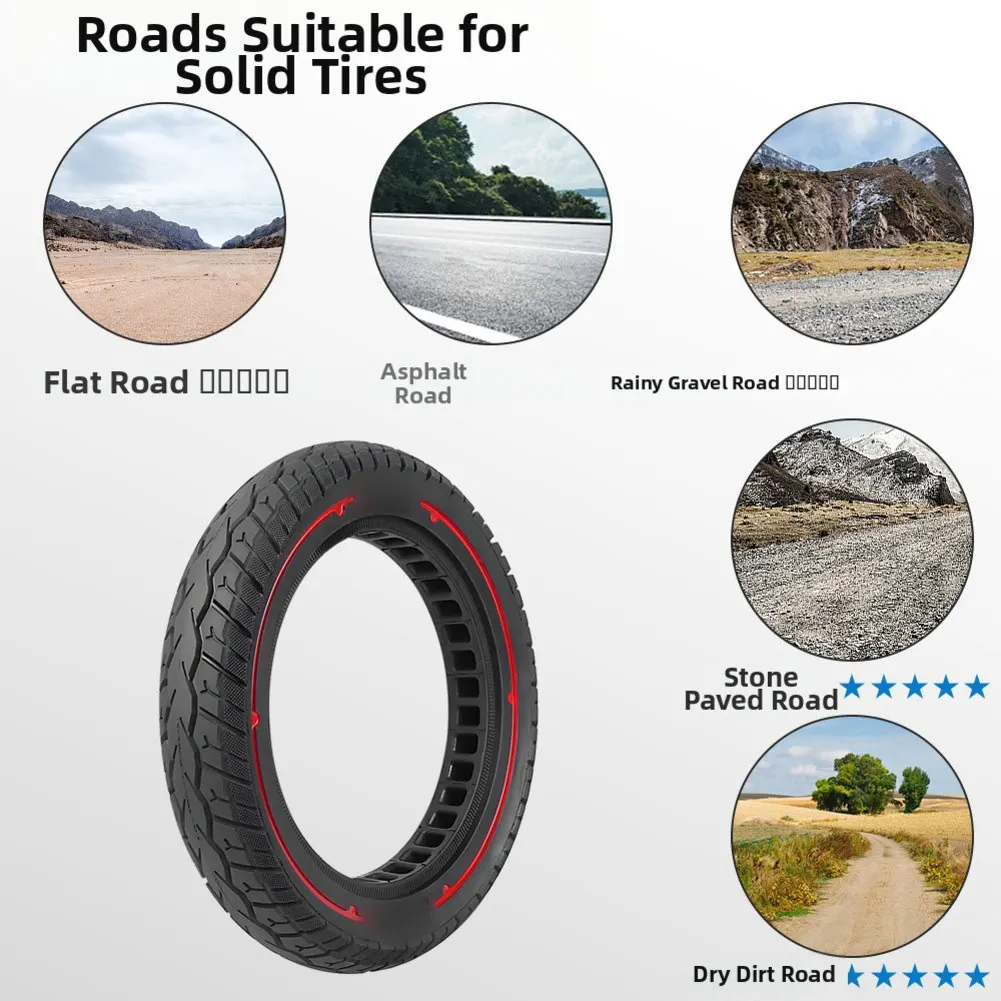 12x2.125 Solid Electric Bicycle Tire - 12 Inch Non-Pneumatic Explosion-Proof Design Ideal For Off-Road Riding Practical Tyre