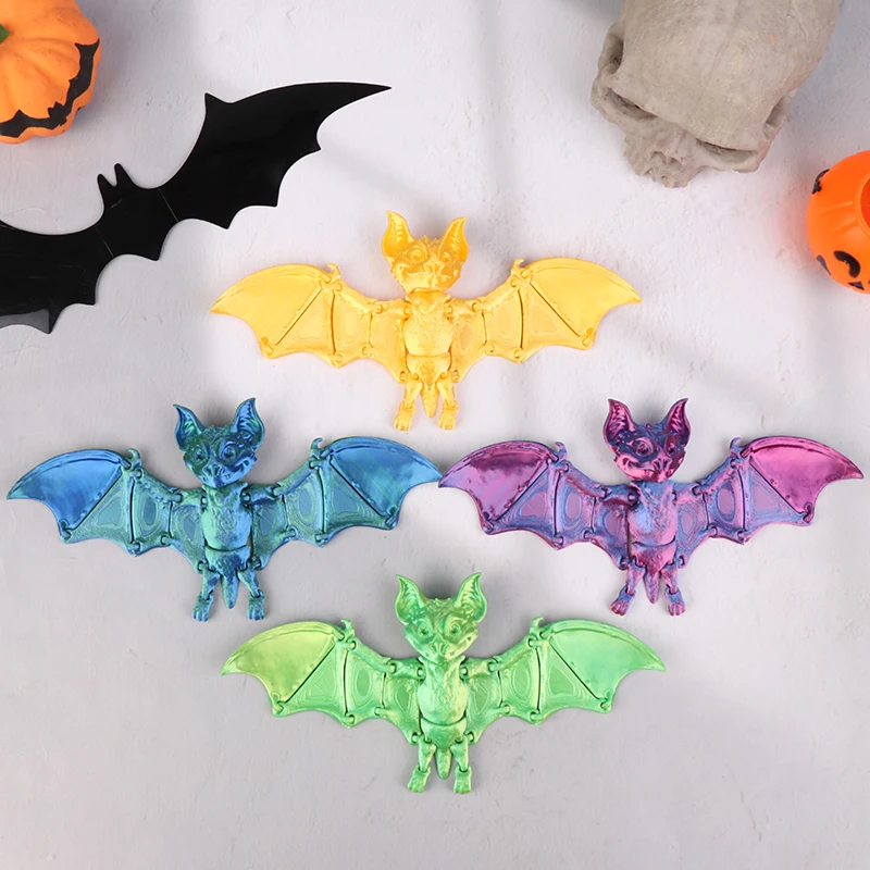 3D Printing Integrated Bat Body Joints Allow For Free Movement Of Desktop Halloween Decorations