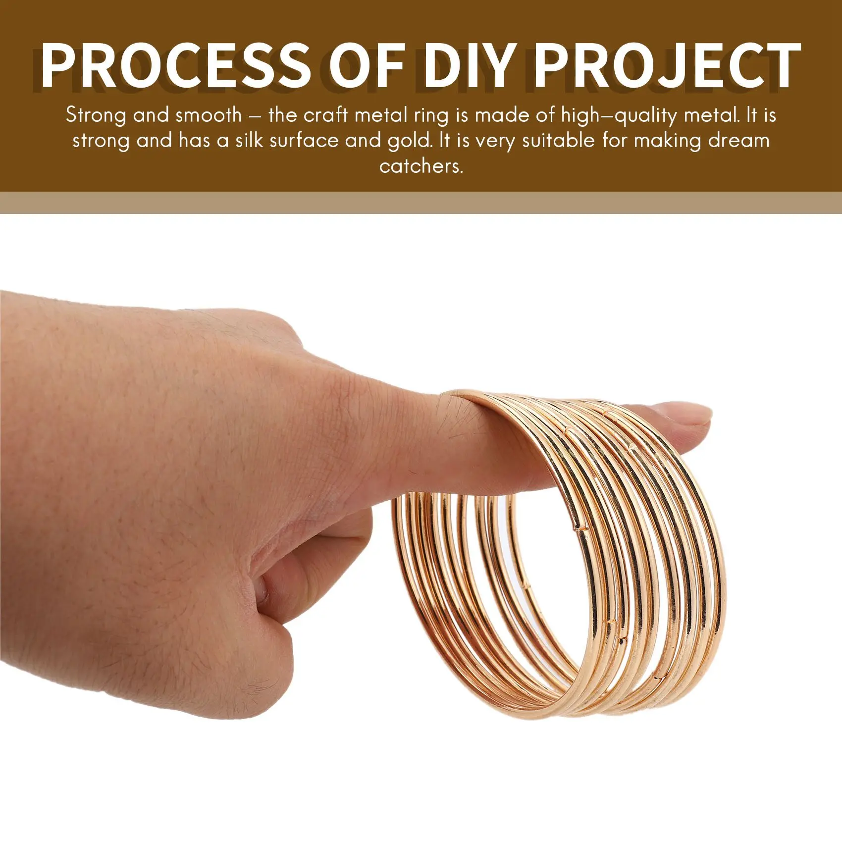 Activity 10 Pack 3 Inch Gold Dream Catcher Metal Rings Hoops Macrame Ring for Dreamcatchers and Crafts