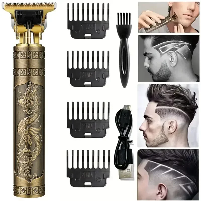 2024 Professional Hair Clipper for Men T9 Electric Hair Cutting Machine Barber Shaver Rechargeable Hair Trimmer Beard Shaving