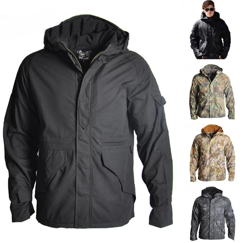 

Men's Army Camouflage Jacket Coat Outdoor Tactical Jacket Winter Waterproof Hooded Jackets Windbreaker Hunt Clothes