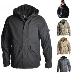 Men's Army Camouflage Jacket Coat Outdoor Tactical Jacket Winter Waterproof Hooded Jackets Windbreaker Hunt Clothes