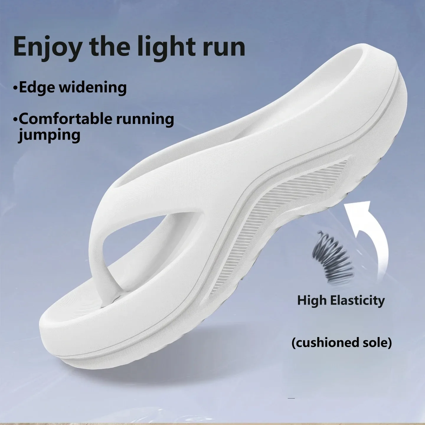 Modische Herren-Flip-Flops mit dicker Sohle, weiche EVA-Komfortsandalen, rutschfeste Hausschuhe für Dusche und Strand – Detail 5