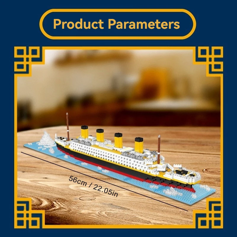 مجموعة مكعبات بناء الطوب الصغير من تيتانيك الإبداعي، هدية مثالية للأطفال، نماذج تجميع MOC، هدية عيد الميلاد وأعياد الميلاد #5