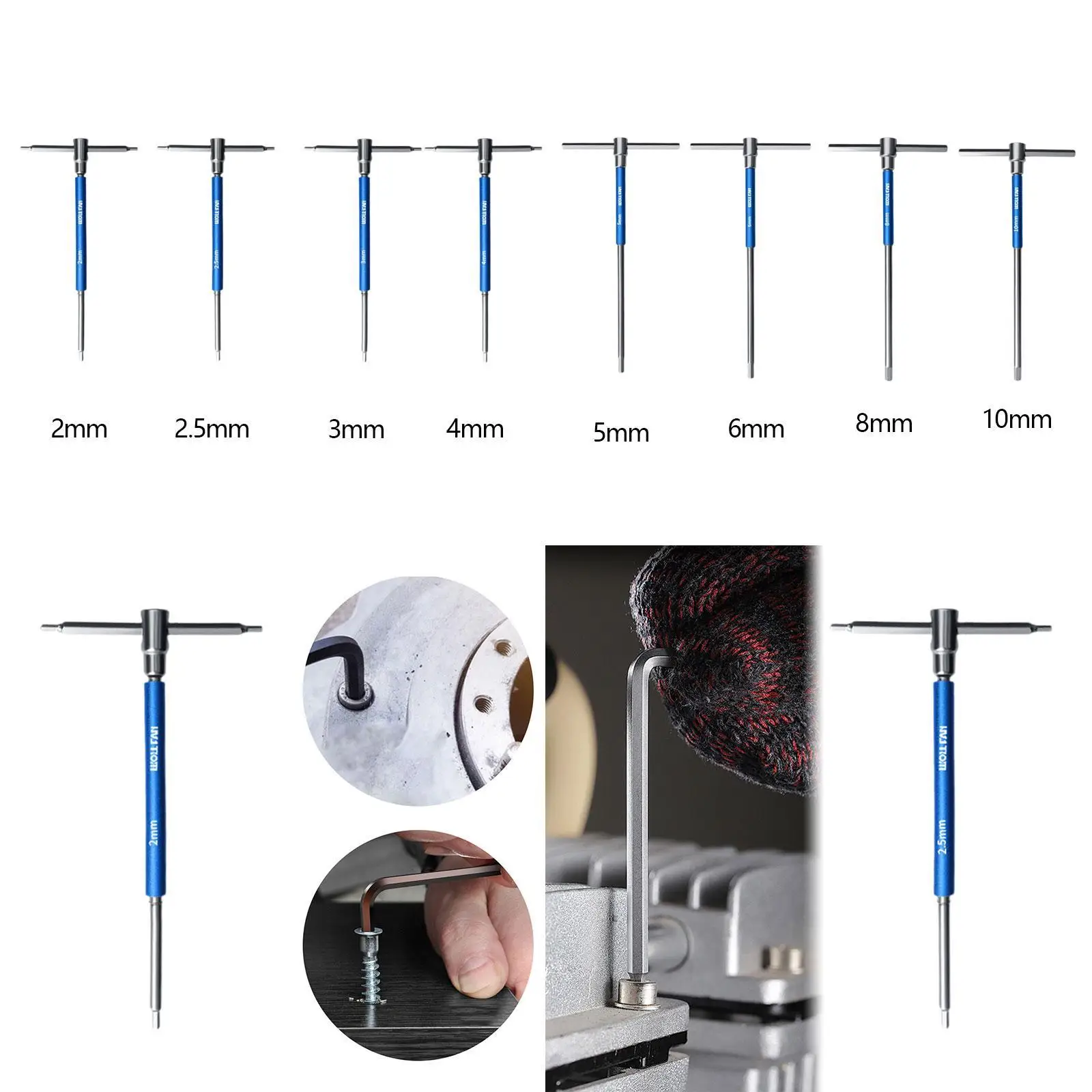 T مقبض عرافة وجع مجموعة أدوات يدوية المحمولة T/L المهنية المضادة للانزلاق الصلب خفيفة الوزن ألين وجع انزلاق أداة إصلاح الدراجة