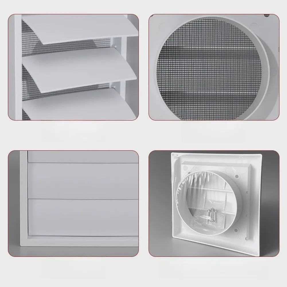 External Gravity Type Vent Grille Cover ABS Plastic Rainproof Air Ventilator With Insect-Mesh For Garage Attic Wall-Exhaust Fan