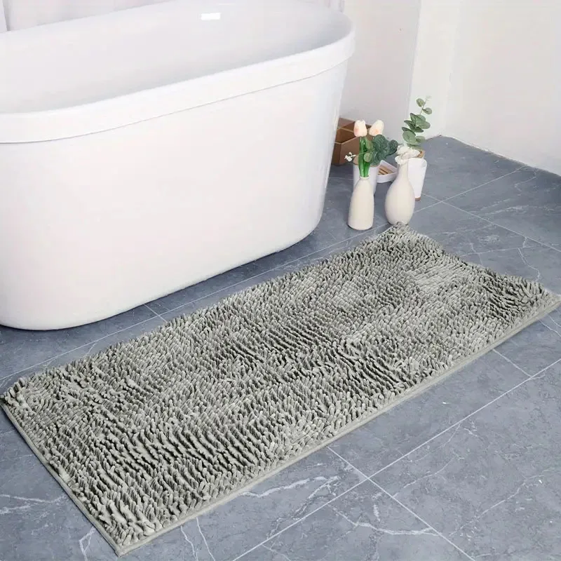 1PC pure color simple bathroom bathroom waterproof anti-skid mats carpet, kitchen living room multi-scene use, water can be wash