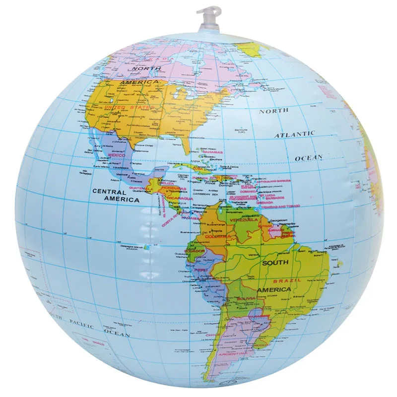 16-inch English Beach Ball Inflatable Earth World Geography Globe Map Balloon Toy Beach Ball Early Educational Toys