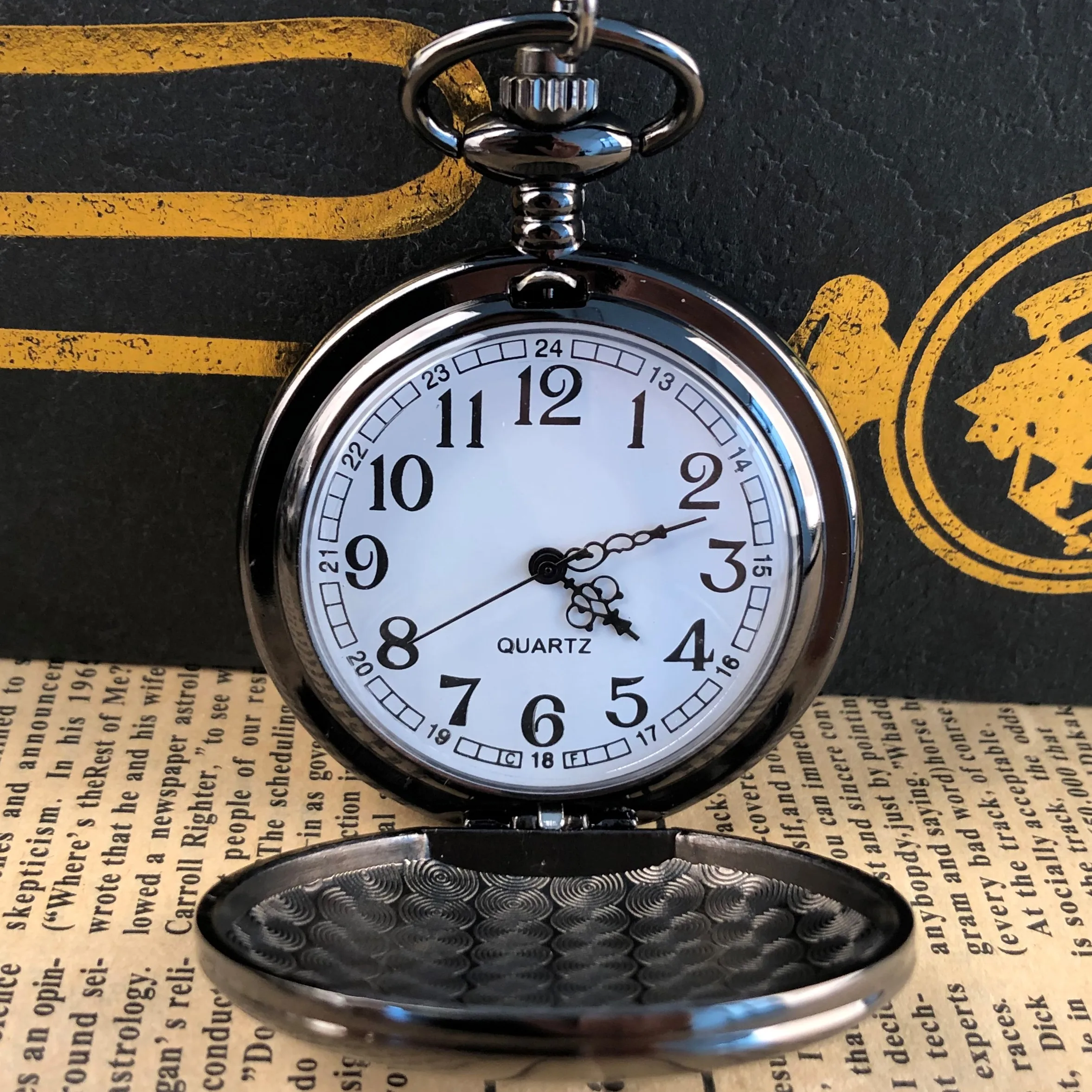 Black Text To My Love Quartz Pocket Watch Arabic Numeral Clock Popular Decoration Strap Chain Pendant Men Women Student Gifts