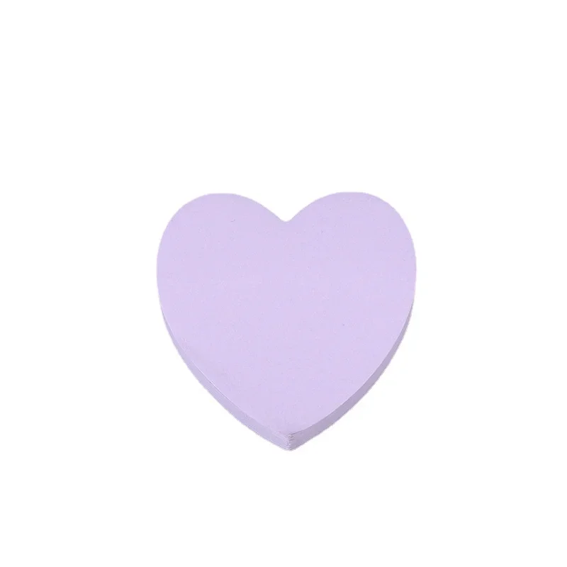 Imagem -04 - Heart Shaped Notepad para Funcionários e Estudantes Sticky Note Writing Pads Solid Color Memo Pad Papelaria 100 Folhas por pc