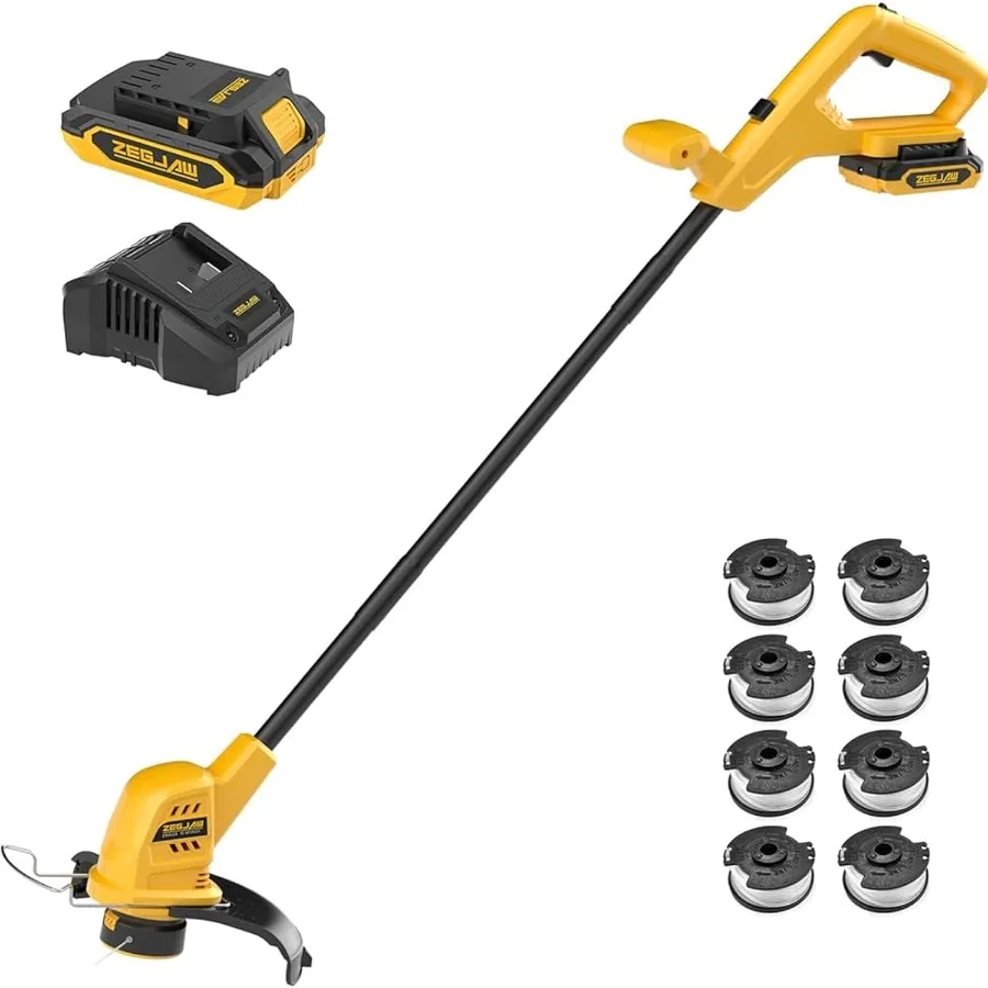

Cordless String Trimmer and Edger for Lawn Care with 10Inch Cutting Width 20V BatteryPowered Weed Wacker with 8 Replacement Spo