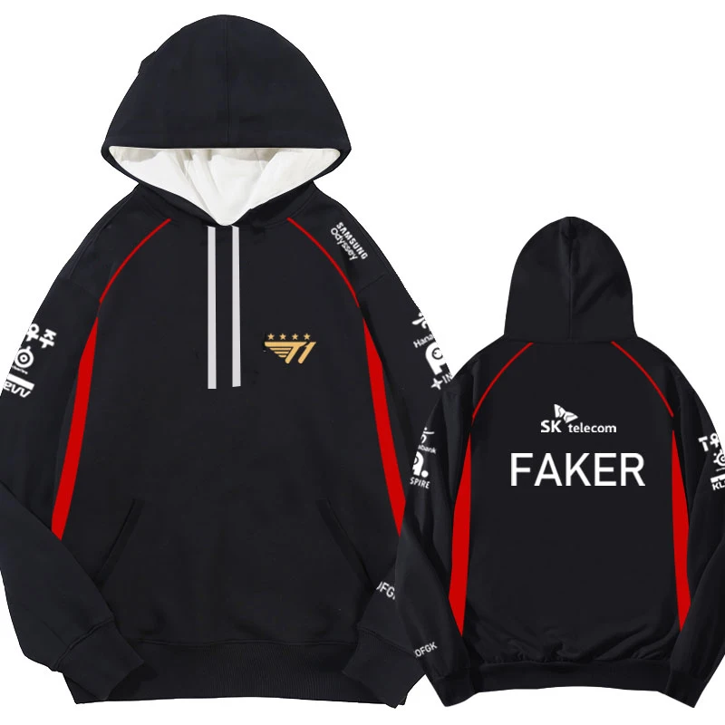 New Men's Hoodie Sweatshirt Sport Oversized T1 Team Uniform Pullovers Hooded Hoodie Same as FAKER S14 Finals