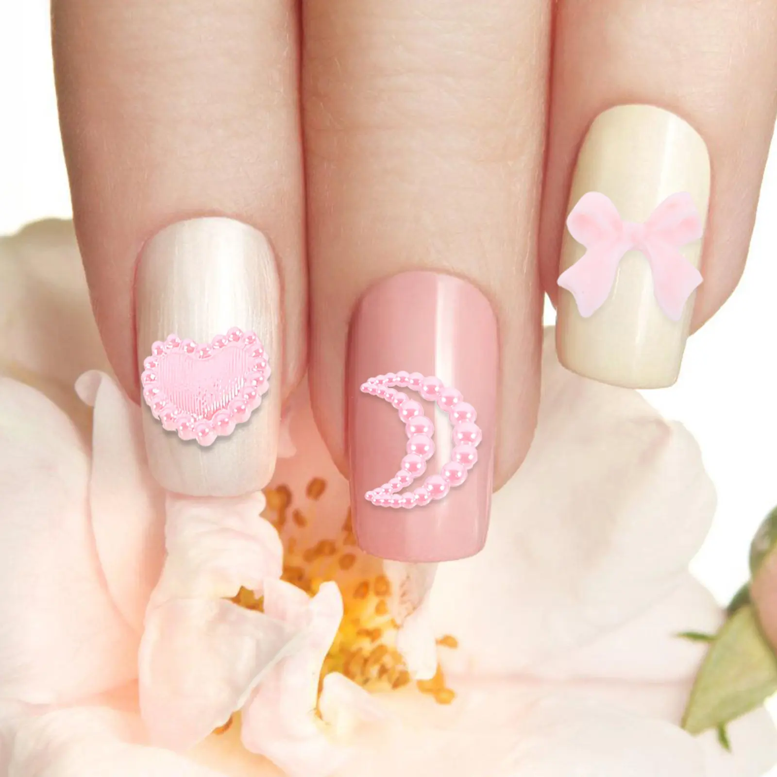 

Набор декоративных акриловых украшений для ногтей из ABS-пластика, устойчивых к выцветанию, для женщин, для офиса и повседневного использования