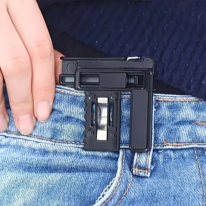 

1PC Multifunctional Foldable Elastic Belt Buckle Clip ABS Metal Material Unisex Pants Waist Fastener DIY Sewing Craft Supply