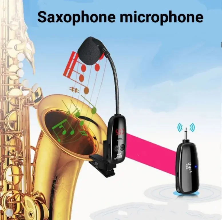 Saxophone Wireless Microphone Musical Instrument Radio Pickup Dedicated To Outdoor Stage Performances