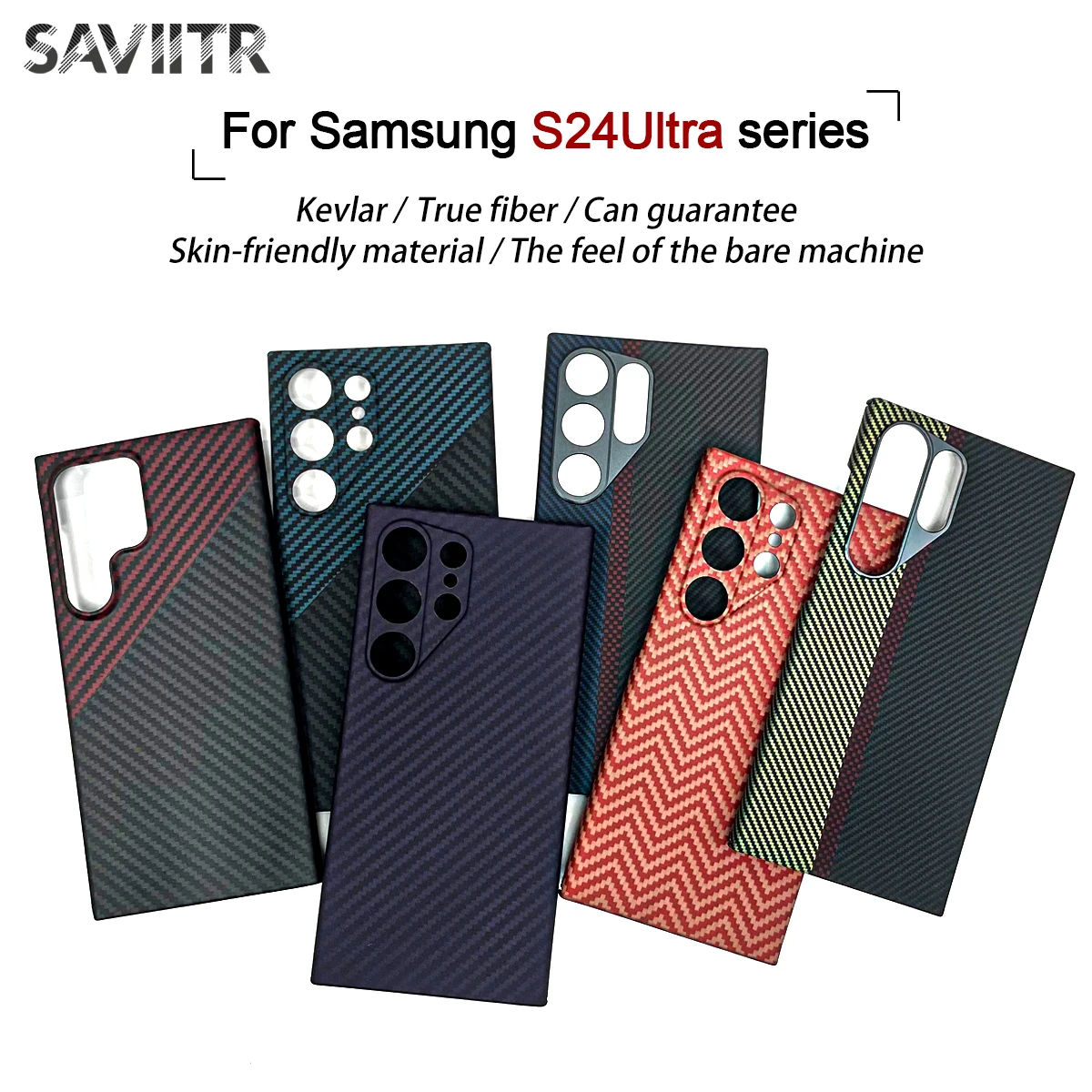 

SAVIITR Real Pure Carbon Fiber Cover For Samsung Galaxy S24 Ultra Case Aramid Fiber Ultra Thin Cover With Magnetic for Magsafe