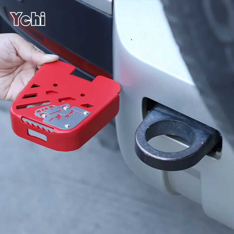 For Land Rover Defender 90 110 2020-2025 Carbon Steel Car Rear Trailer Ring Foot Pedal Car Modification Accessories