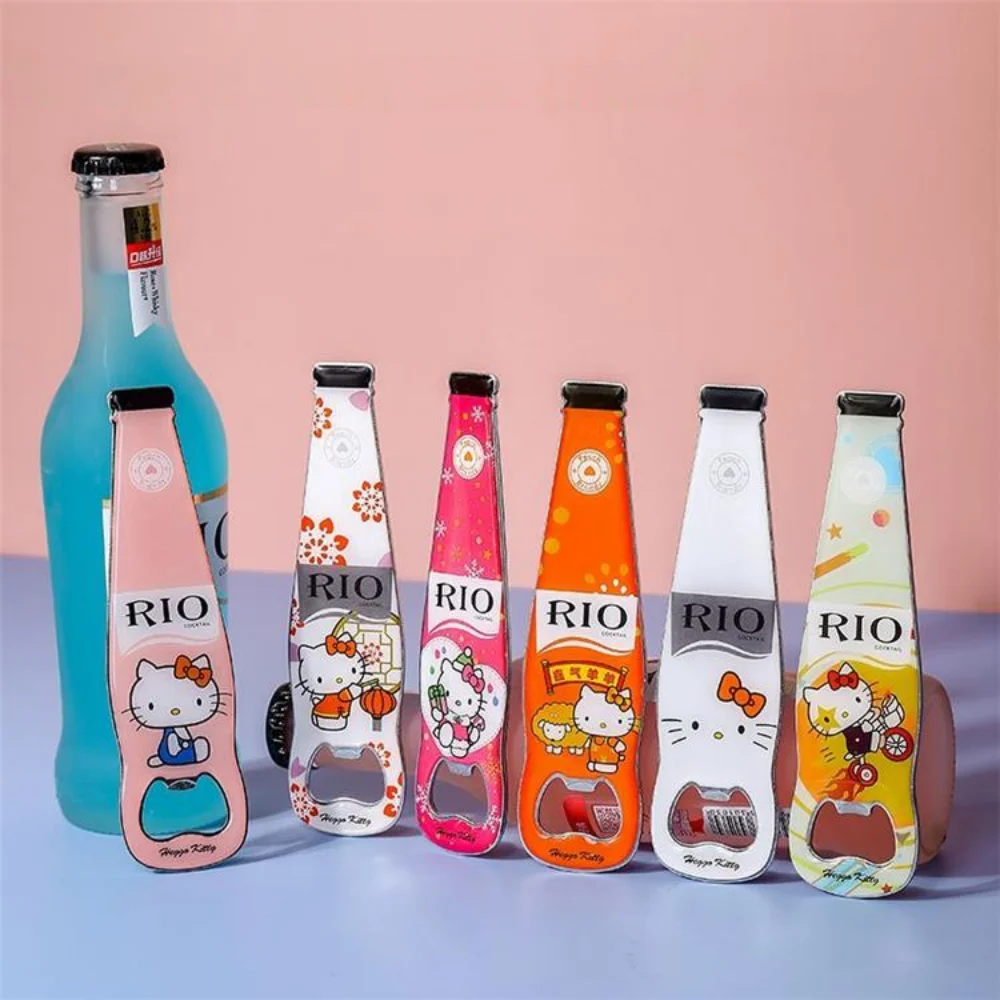 

Открывалка для бутылок Hello Kitty Sanrio Kawaii Kt Cat, мультяшная открывалка для напитков, пива, магнит на холодильник, украшение, кухонные инструменты, подарки