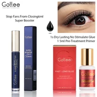 Gollee-pegamento para pestañas 1s, pegamento para extensión de pestañas resistente al agua de secado rápido, fuerte, 6ml, súper potenciador, ayuda, herramientas de acelerador adhesivo, maquillaje
