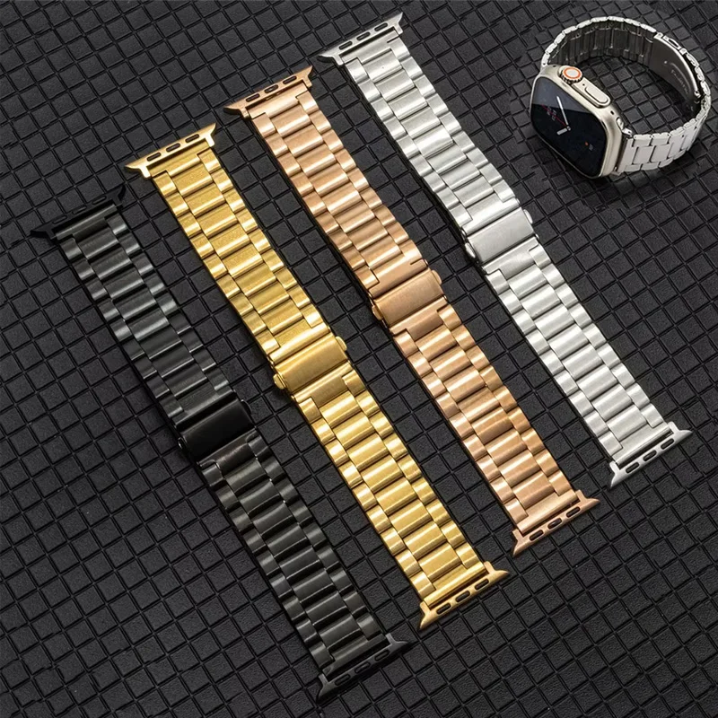 Stainless Steel Strap For Apple Watch Band 45mm Ultra 49mm 41mm 40mm 44mm Strap Metal Bracelet For Iwatch Series 9 10 46mm 42mm