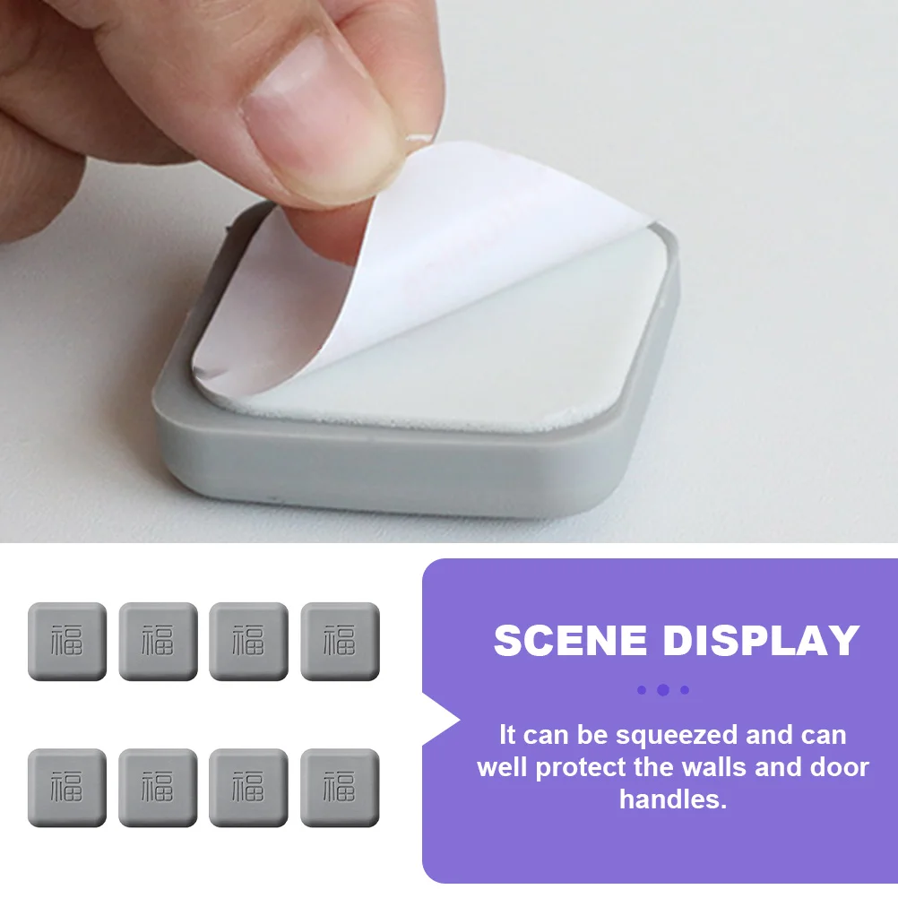 

8Pcs Door Anti-Collision Pads Silicone Adhesive Door Handle Bumpers Strong Impact Resistance Wall Protective Quiet Pads