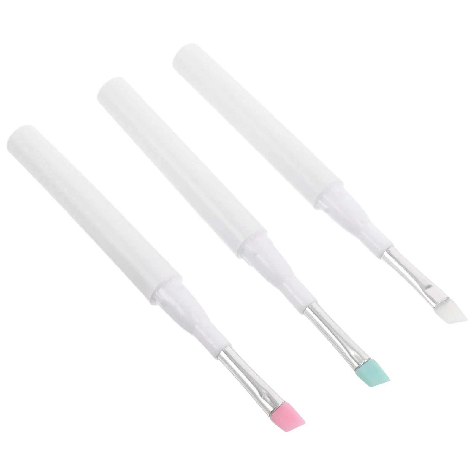 3Pcs Silicone Eyebrow Brush Set Dust Cover Soft Angled Applicator Eye Makeup Tool Eyelash Comb Separation Eye Cream Eyeliner