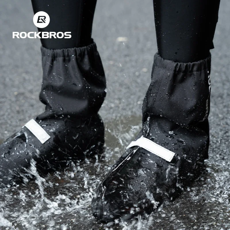 ROCKBROS Cycling Shoe Covers Waterproof Shoes Cover 1 Pair Cycling Boots Shoe Cover Windproof Outdoor Riding Thick Overshoes