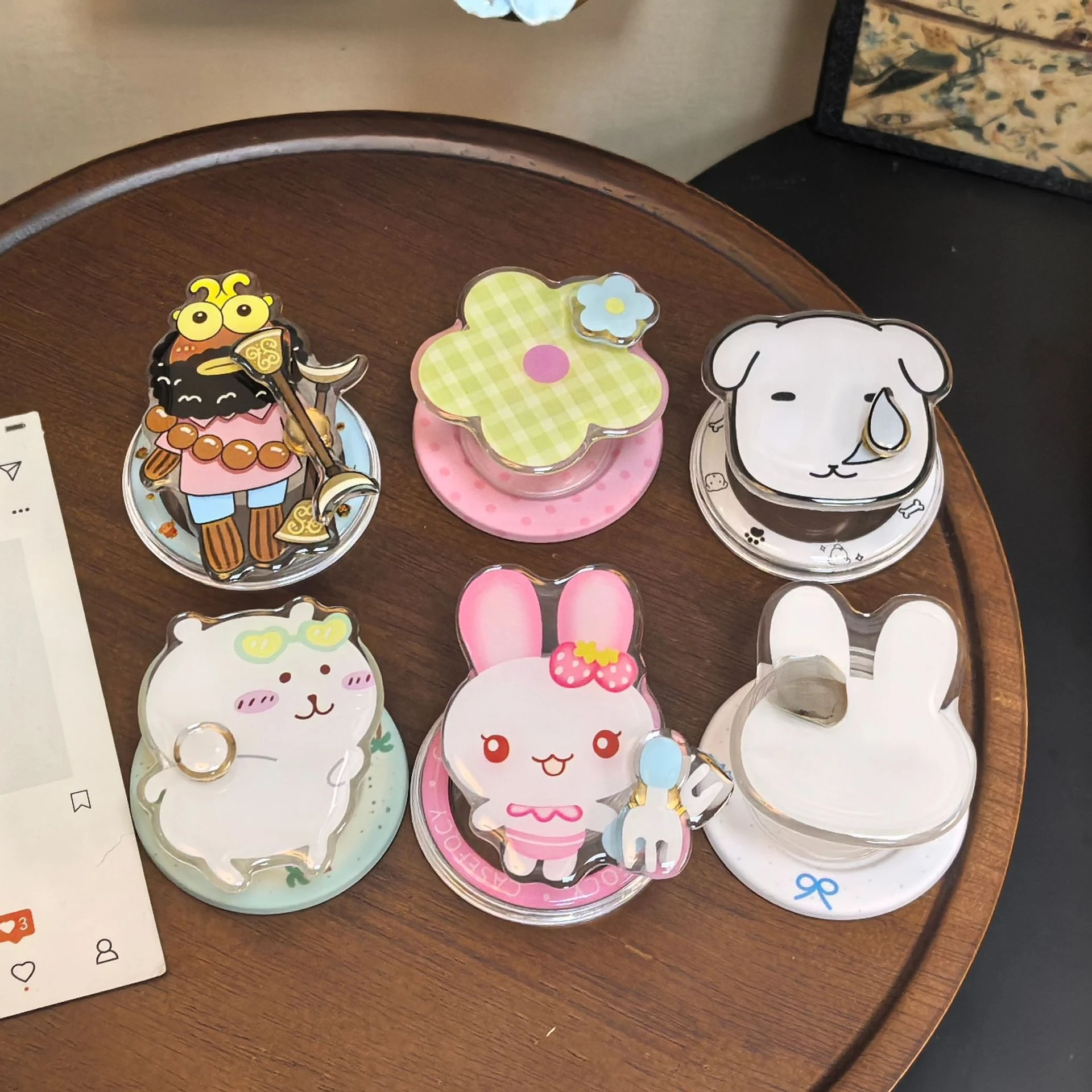 Cartoon Animal Rotate Magnetic Holder Korean Cute Phone Stand Grip Holder Support for iPhone Samsung Magsafe Universal Holder view 6