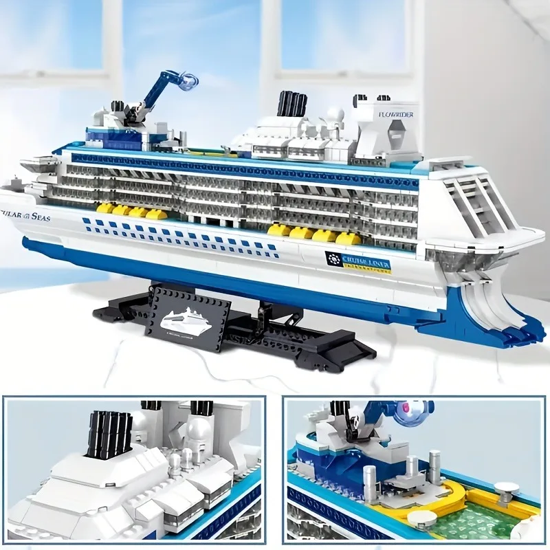 2428pcs Luxury Cruise Model Wooden Ship Model Set for Ocean Cruise Trip Desktop decoration Mother's Day gifts and birthday gifts