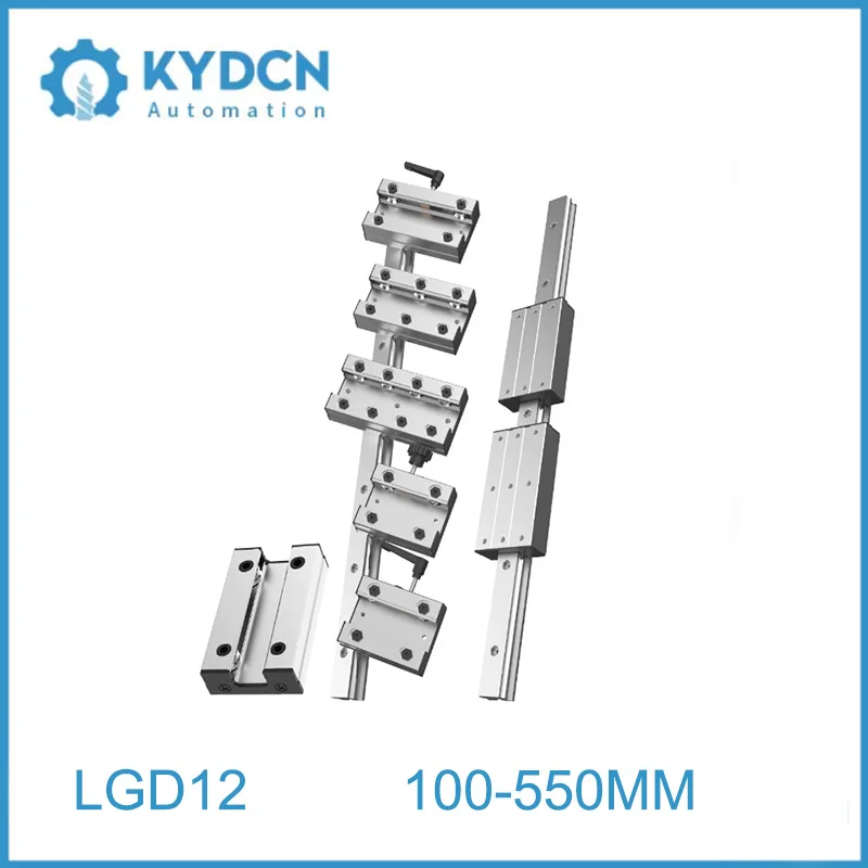 Kaiyade LGD12 External Dual-axis Linear Guide Rail andGuide Block 100-550mm Double Axis Outer Roller Bearing Guide-Block Set