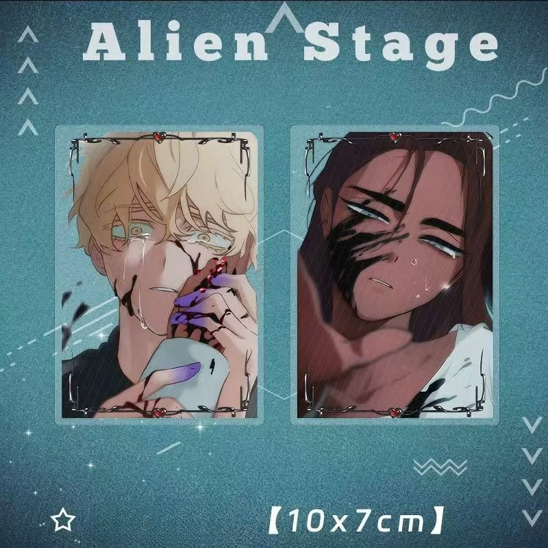 10x7CM dessin animé Alien scène carré Transparent carte de Collection PVC HyunA Sua TILL IVAN carte Mizi Luka noël Halloween cadeau