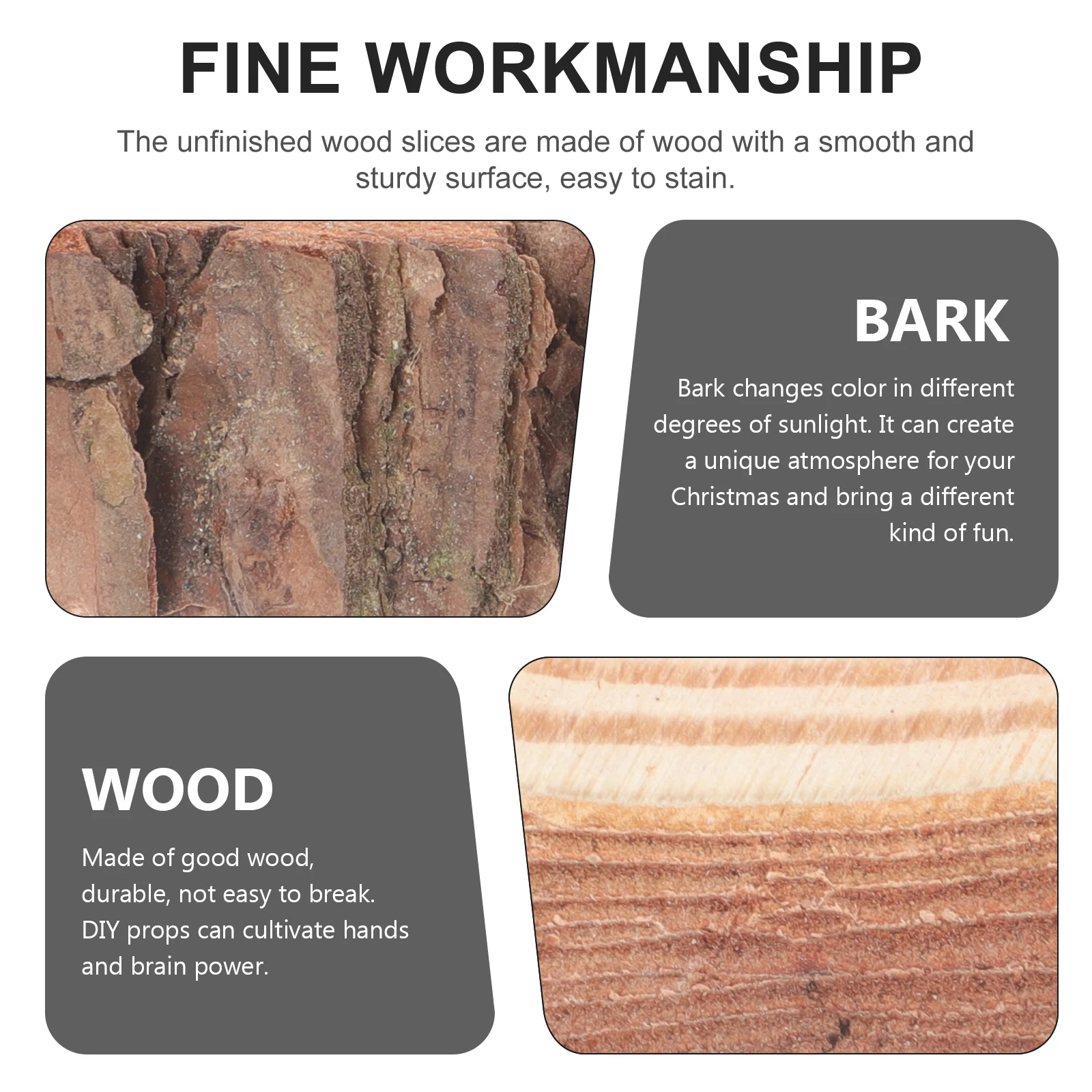 

6Pcs Blank Wood Slices Natural Round Wooden Discs for DIY Crafts Unfinished Wood Circles Craft Projects Home Wedding Decor