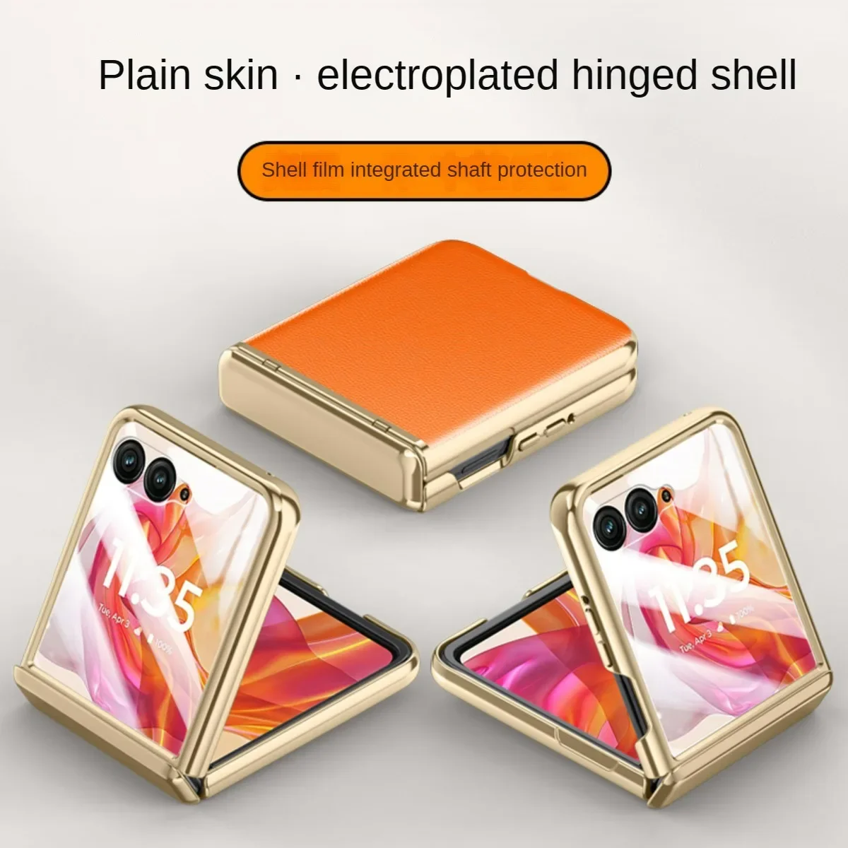 

Motorola razr 50 Ultra Case 2025 Electroplated Shockproof Cover with Tempered Glass Screen Protector for Foldable Phones