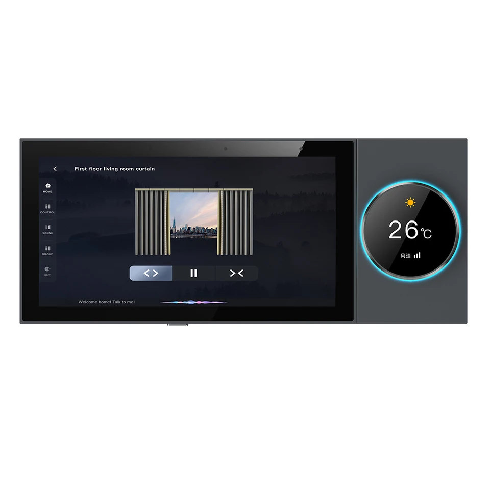 6-Inch Smart Home Zigbee Gateway Switch Multi-Functional Wall Amplifier with WiFi Audio Android Support Smart Life F6