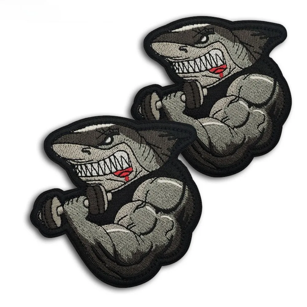 

Shark Patches Tactical Morale Badge Hook and Loop DIY Backpack Bag Sewing Decor Repair Accessories Embroidery Patch Applique