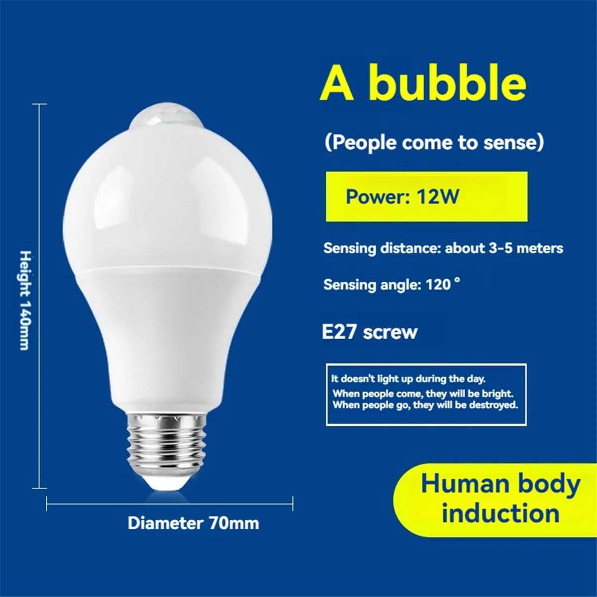 BFYLE 4 قطعة E27 LED محس حركة لمبة LED مصباح PIR مصباح لجهاز الاستشعار لمبة السيارات تشغيل/إيقاف ضوء الليل لأضواء المرآب الدرج الشرفة 12 واط